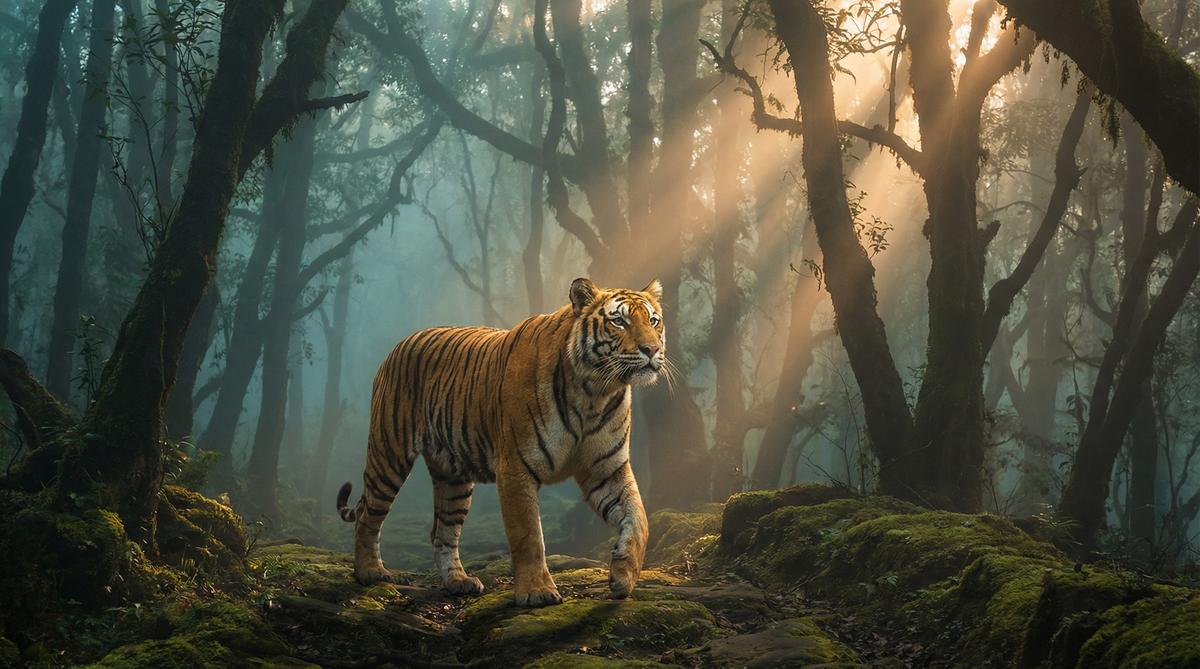 中出老虎视频 - 孟加拉虎丛林之王视频